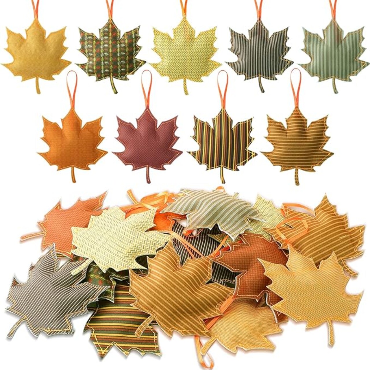 27 pieces Fall Thanksgiving Maple Leaf Hanging Ornaments Felt 3D Fall Decoration Harvest Fall Leaves Farmhouse Decorations for Tree Festival Party Supplies (Maple Leaf Style).